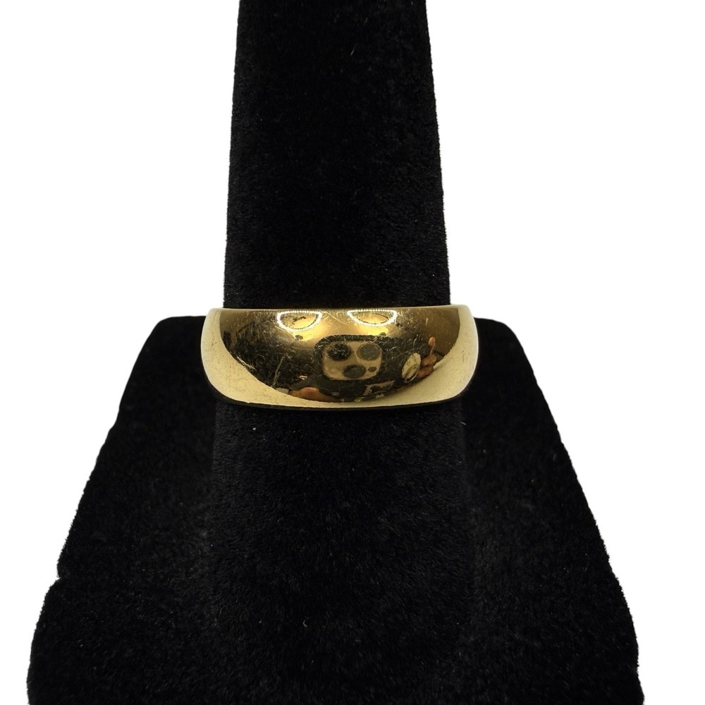 Classic Yellow Gold Tone Domed Comfort Fit Wedding Band Ring Size 6.5